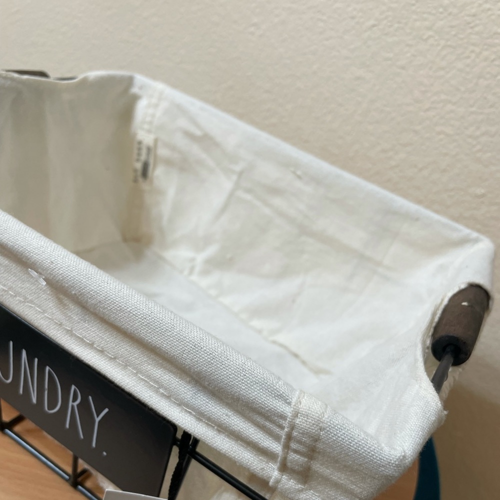 ✔️SOLD✔️LAUNDRY Rae Dunn black metal wire storage basket - Picture 2 of 6